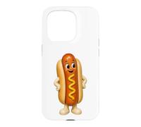 Vintage Cute Hot Dog Mascot Retro Ceramic Style Case for iPhone 15 Pro