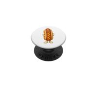 Vintage Cute Hot Dog Mascot Retro Ceramic Style PopSockets Adhesive PopGrip