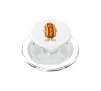 Vintage Cute Hot Dog Mascot Retro Ceramic Style PopSockets PopGrip for MagSafe