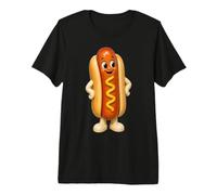 Vintage Cute Hot Dog Mascot Retro Ceramic Style Premium T-Shirt