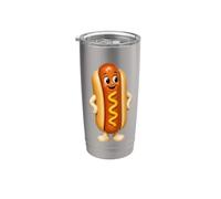 Vintage Cute Hot Dog Mascot Retro Ceramic Style Stainless Steel Insulated Tumbler