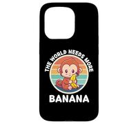 Vintage Cute Monkey The World Needs More Banana Lover Case for iPhone 15 Pro