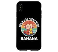 Vintage Cute Monkey The World Needs More Banana Lover Case for iPhone XS Max