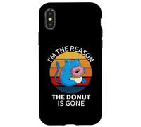 Vintage Cute Neko Cat I'm The Reason Donut Is Gone Case for iPhone X/XS