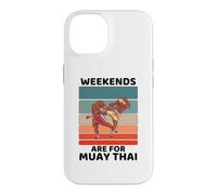 Vintage Cute Sloth Lover Weekends Are For Muay Thai Case for iPhone 14
