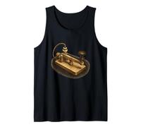 Vintage CW Morse Key Telegraph Tank Top