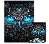 Vintage Cyborg Owl Jigsaw Puzzles for Adults, 1000 Piece Wooden Jigsaw Puzzles for Adults for Holidays, Birthdays, And Family Game Nights 50x75CM/19.68x29.52inch