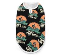 Vintage Cyclist Enjoy The Ride Bicycle Dog And Cat Clothes Pet Summer Sleeveless T Shirt Basic Vest L
