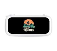 Vintage Cyclist Enjoy The Ride Bicycles Compatible with Switch Case Bag Travel Protective Cover Handbag with 15 Game Accessories