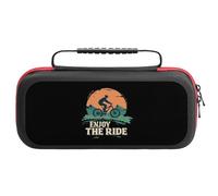 Vintage Cyclist Enjoy The Ride Bicycles Compatible with Switch Case Bag Travel Protective Cover Handbag with 20 Game Accessories