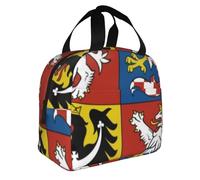 Vintage Czech Republic National Emblem Print Lunch Bags Lunchbox Cooler Bag Kids Reusable Tote Unisex Insulated Lunch Box for Outdoor Picnic Work School Camping