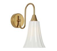 Vintage d Mid Century Modern Wall Mounted Light - Antique Gooseneck Wall Sconce with Milk Glass, White Glass, Hardwired Bedroom Wall Lamp for Girls Bedside Bathroom Living Room Hallway