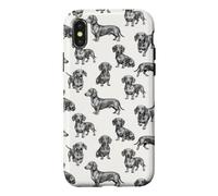 Vintage Dachshund Lover Doxie Dogs Pattern Case for iPhone X/XS