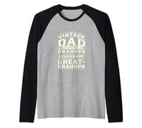 Vintage Dad Classic Grandpa Legendary Great Grandpa Heritage Raglan Baseball Tee