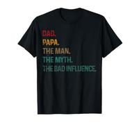 Vintage Dad Papa The Man The Myth The Bad Influence Retro T-Shirt