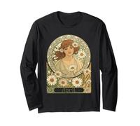 Vintage Daisy Flourish Art Nouveau Long Sleeve T-Shirt