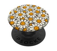 Vintage Daisy Flower Pattern Phone Case, Retro Floral Art PopSockets Adhesive PopGrip