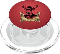 Vintage Dapper Stag Merry Christmas Formal Holiday Graphic PopSockets PopGrip for MagSafe