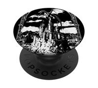 Vintage Dark Fantasy Gothic Castle Dragon Cool-Looking Myth PopSockets Adhesive PopGrip