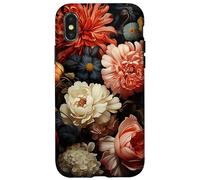 Vintage Dark Flower Pattern Moody Floral Case for iPhone X/XS