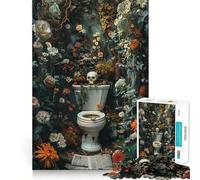 Vintage Dark Toilett 1000 Piece Jigsaw Puzzles Mind Challenge Toy High Precision Die Cut Amusing Challenge for Waiting Time (38x52cm)