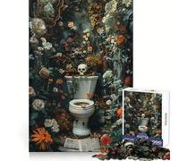 Vintage Dark Toilett Jigsaw 1000 Pieces for Teenagers Mind Clarity Soft Distraction Perfect Lock Xmas Present (38x52cm)