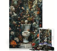 Vintage Dark Toilett Jigsaw Puzzle for Teenagers 1000 Pieces Thought Training Soft Distraction Uniform Cut Holiday Present (50x75cm)