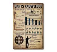 Vintage Darts Knowledge Metal Tin Sign Dart Board Accessories Holder Wall Mount Dart Throw Line Poster Metal Tin Signs 8x12 Inch