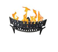 Vintage Decor® Cast Iron Bowed Fire Grate Set for 16" Fireplace Opening Includes Decorative Detachable Coal Guard and Ashpan