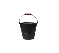 Vintage Decor® Metal Ash Bucket with Lid & Wooden Handle, 12L, Black