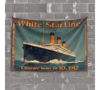 Vintage Decor Vintage Poster Of The Titanic. Tapestry Beer Decor Earthy Room Decor(100X150CM)