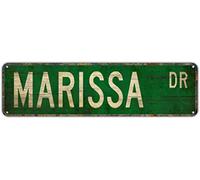 Vintage Decor Wall Signs Marissa Marissa Sign Marissa Lover Marissa Birthday Gift Tin Metal Street Sign Lane Avenue Street Way Green 16X4 inches