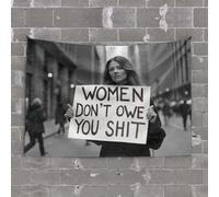 Vintage Decor Women Don't Owe You Anything Tapestry Backyard Bar Decor Man Cave Bar(100X150CM)