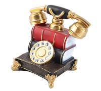 Vintage Decorative Phone Model Artistic Rotary Dial Home Telephone Saving Pot Bank Retro Resin Ornament for Home Office Bar Cafe Decor 6.1 x 5.31 x 4.92 Inches