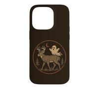 Vintage Deer Ghost Halloween Forest Moon Case for iPhone 14 Pro