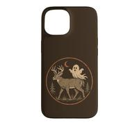 Vintage Deer Ghost Halloween Forest Moon Case for iPhone 15