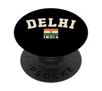 Vintage Delhi India Indian Flag Souvenir Retro Graphic PopSockets Adhesive PopGrip