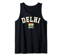 Vintage Delhi India Indian Flag Souvenir Retro Graphic Tank Top