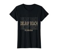 Vintage Delray Beach Florida Value Graphic T-Shirt, Women, Black, XS