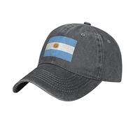 Vintage Denim Argentina Flag Hat Adjustable Baseball Cap Cotton Washed Distressed Denim Cap for Men Women Headgear