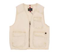 Vintage Denim Zip Vest White - male - Alpha Industries - Waistcoats - Beige - XL - Jackets XL