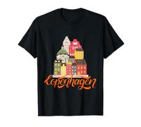 Vintage Denmark Copenhagen Souvenir with Iconic Houses T-Shirt
