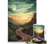 Vintage Desert Road at Sunset Puzzle for Teenagers 1000 Pieces Thinking Skill Restful Activity Neat Edges Xmas Present (38x52cm)