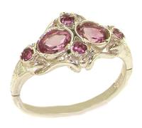 VINTAGE Design 925 Solid Sterling Silver Genuine Natural Pink Tourmaline Ring