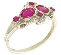 VINTAGE Design 925 Solid Sterling Silver Genuine Natural Ruby Ring Size Z Silver Ruby Ring Large Finger Size
