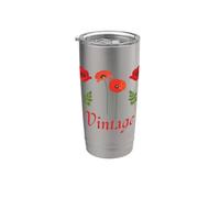 Vintage Design Featuring Four Red Lovely Poppies Stainless Steel Insulated Tumbler