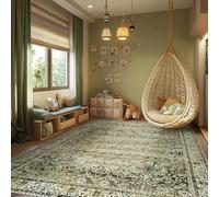 Vintage Design Flower Area Rug Coffee Distressed 6x9 Cover Print Carpet Multi Rug Kitchen Living Room Bedroom Dining Room