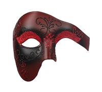 Vintage Design Half Face Mask for Adult Phantom of The Opera Venetian Carnival Mask Halloween Christmas Costume Accessory Cosplay Ball Fancy Dress Party Wedding Prom Stage Performance Face Mask Props