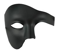 Vintage Design Half Face Men's Phantom Of The Opera Venetian Carnival Masquerade Mask (Black)