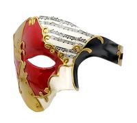 Vintage Design Half Face Men's Phantom Of The Opera Venetian Carnival Masquerade Mask (Black & Red)